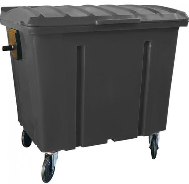 LIXEIRA 1000 L CINZA C/TAMPA 4 RODAS(CONT INDUSTRIAL)