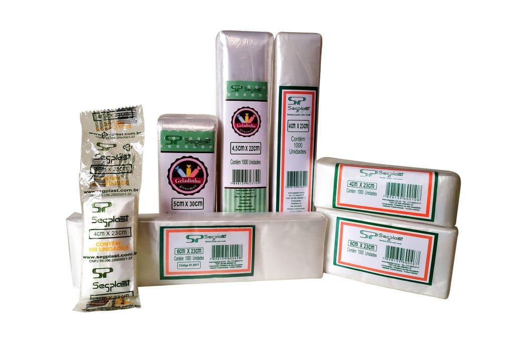 Saco plastico 04 x 23 cm segplast pacote com 100 unidades