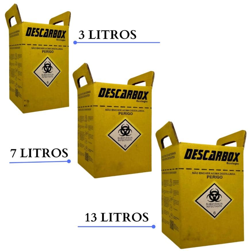 Coletor material perfurocortante 13 litros descarbox eco - caixa papelao