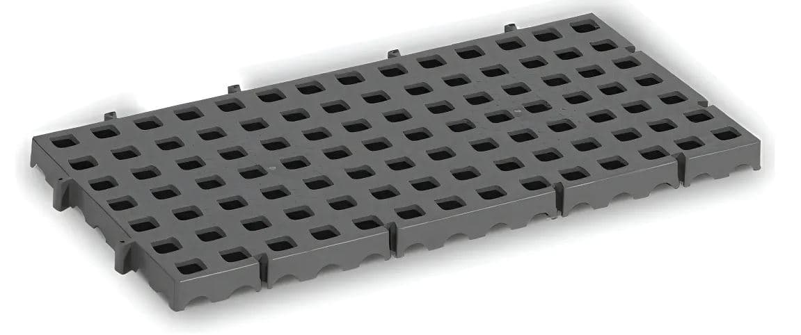 Piso plastico 50 X 25 X 2,5 cinza furo 20 mm 258CZ