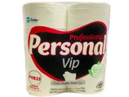 Papel higienico rolao 250 metros folha dupla personal vip fardo com 8 rolos PHR25