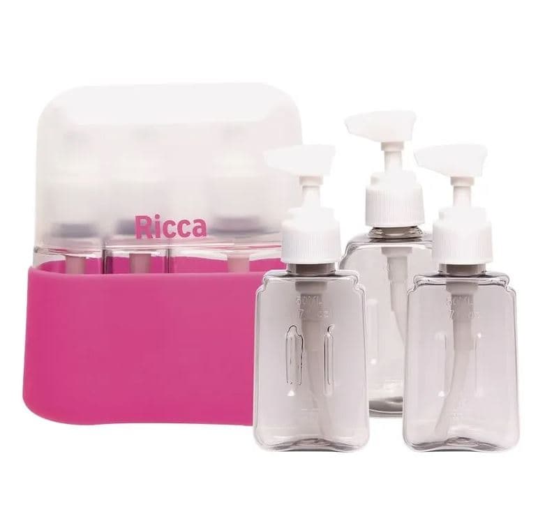 Kit de viagem case com 3 frasco com valvula
