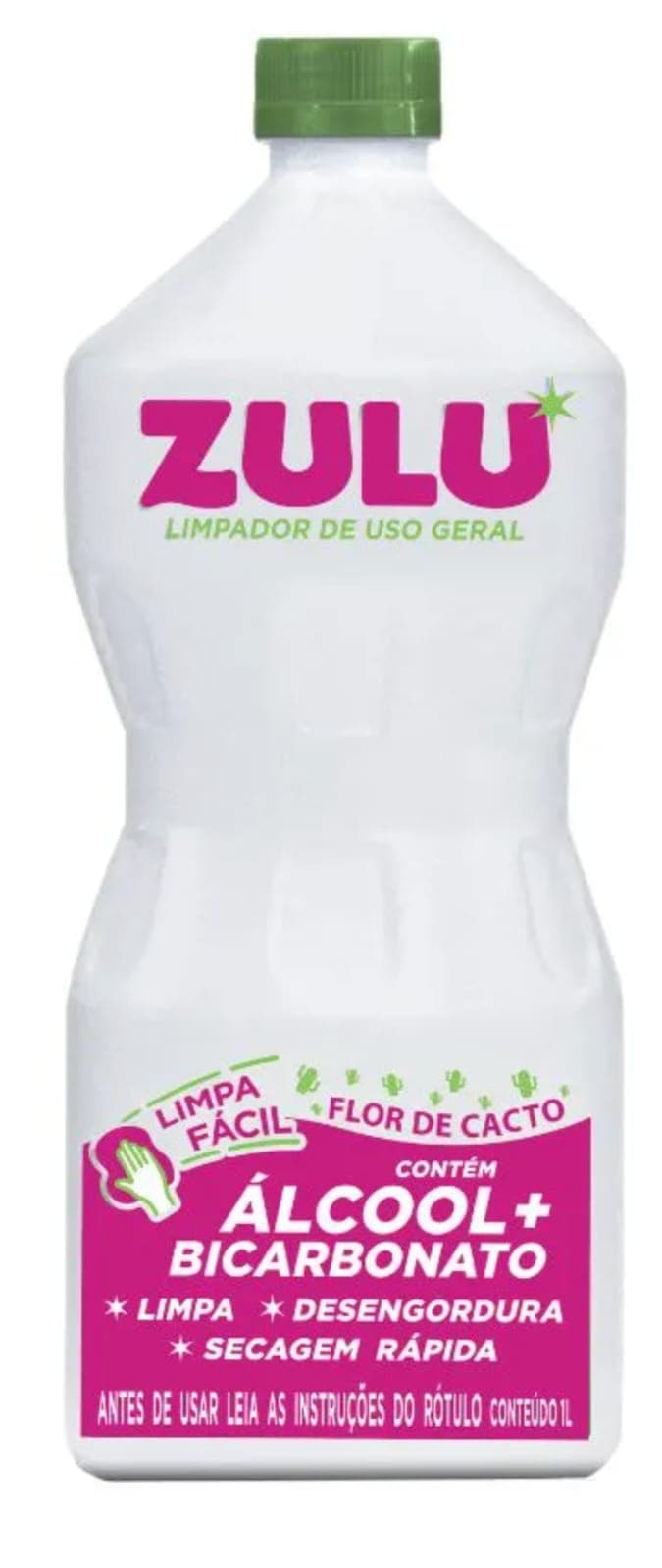 Alcool liquido com bicarbonato zulu 01 litro uso geral caixa com 12 unidades