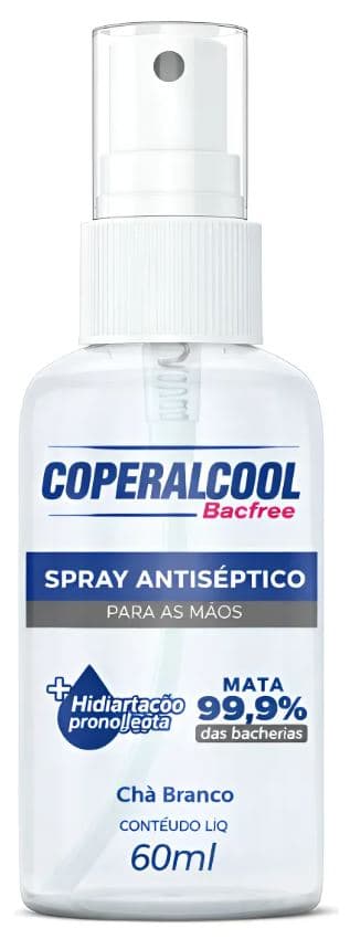 Alcool spray antisseptico 60 ml cha branco coperalcool