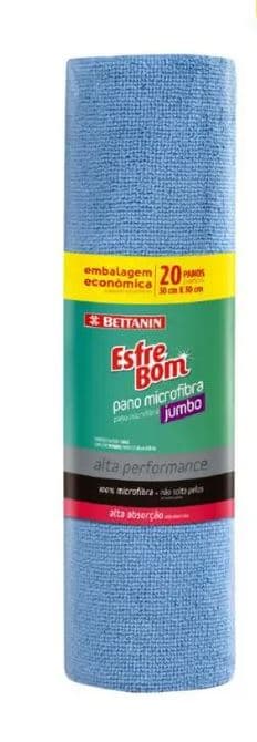 PANO MICRO FIBRA JUMBO ROLO C/20 UN BETTANIN BT5009