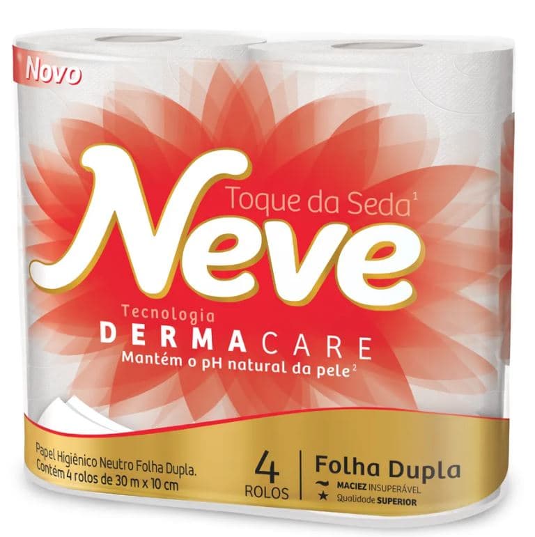 Papel higienico rolo neve folha dupla 30 metros branco ultra