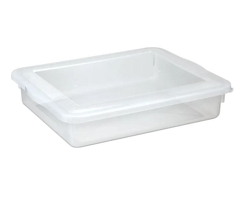 Caixa plastica 42,6 x 34,3 x 9 cm branca com tampa Pleion ref. 0508