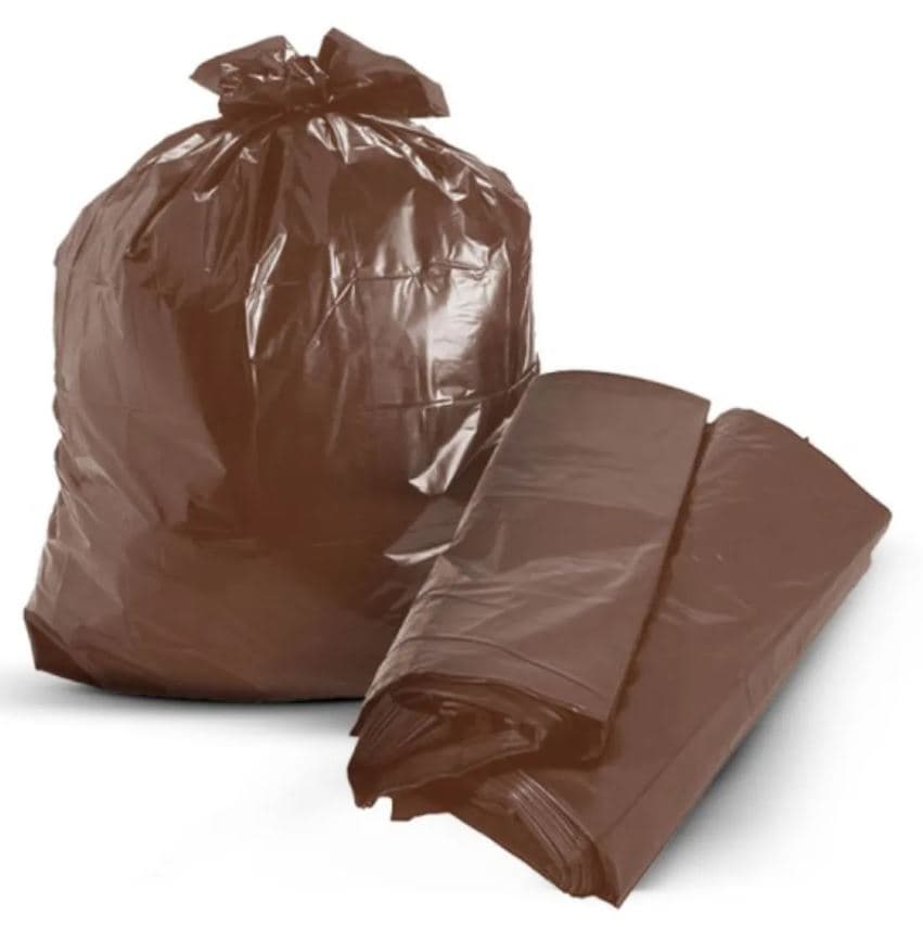 Saco lixo 200 litros cor marron-organico 115 cm x 125 cm x 010 micras pacote com 25 unidades