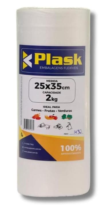 Bobina plastica picotada 25 cm x 35 cm plask
