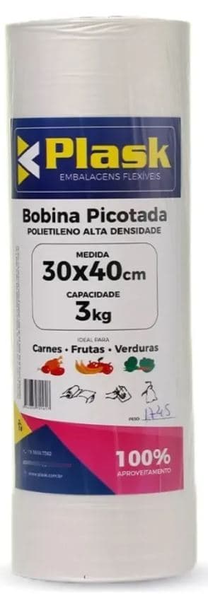 Bobina plastica picotada 30 cm x 40 cm plask