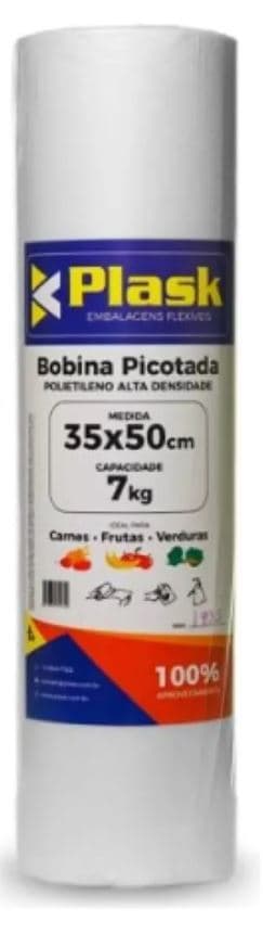 Bobina plastica picotada 35 cm x 50 cm plask
