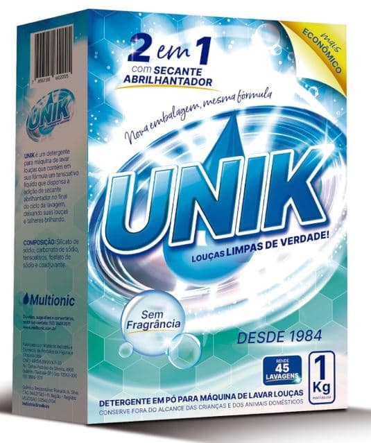 Detergente em po para maquina lava loucas 01 kilo sem fragancia