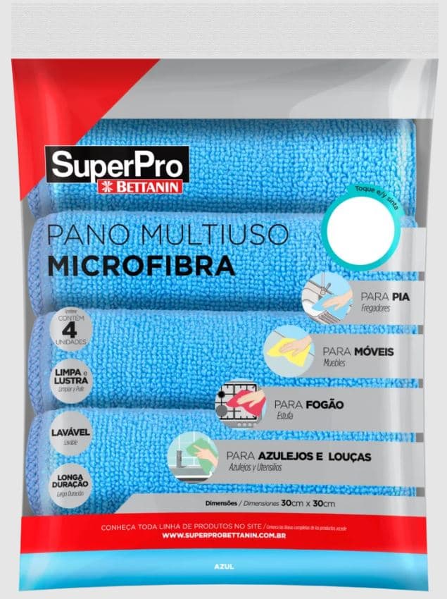 Pano microfibra multiuso azul SP9324AZ superpro