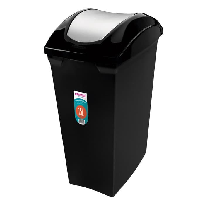 Lixeira 15 Litros Retangular Com Tampa Basculante Slim Sanremo Ref SR62