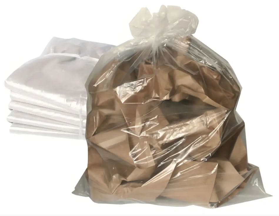 Saco para lixo 100 litros transparente 75 cm x105 cm x 0,06 micra pacote com 100 unidades
